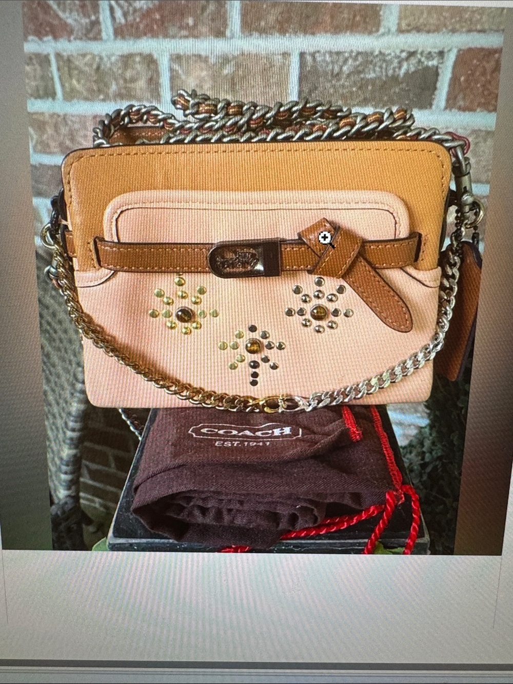 Coach Tate 18 Upcrafted Crossbody Pink/Brown EUC